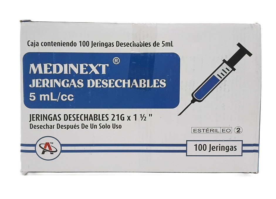 JERINGAS DESECHABLES 5ML/CC CAJ/ 100  MEDINEXT AARNEXT