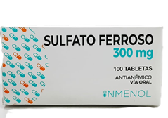 SULFATO FERROSO 300MG-TAB/100 INM